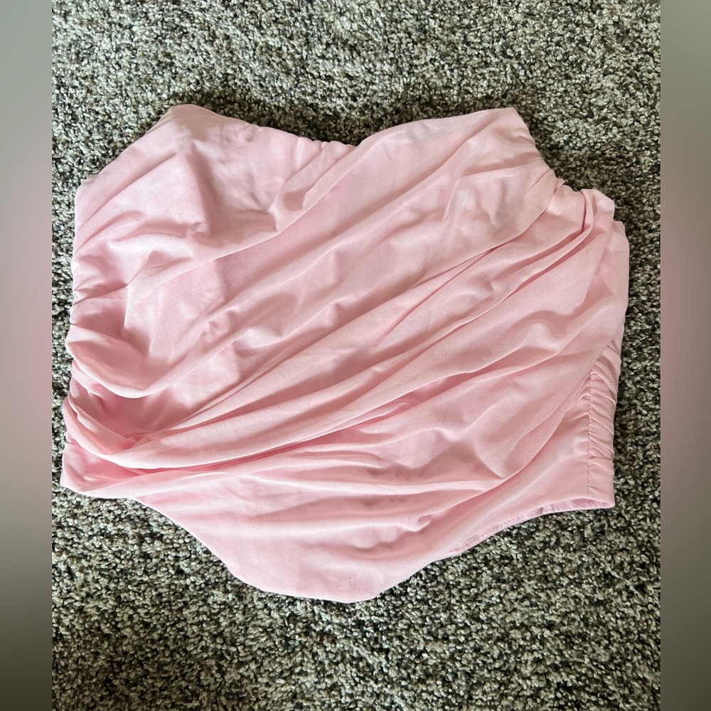 Pink strapless top